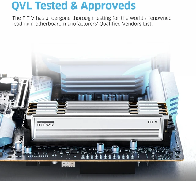 Alt view image 5 of 5 - KLEVV FIT V DDR5 16GB (2x8GB) 6000MHz CL30 SK Hynix A-Die 1.35V Gaming Desktop Ram Memory XMP 3.0 / AMD Expo Ready - Silver (KD58GU880-60A300F)