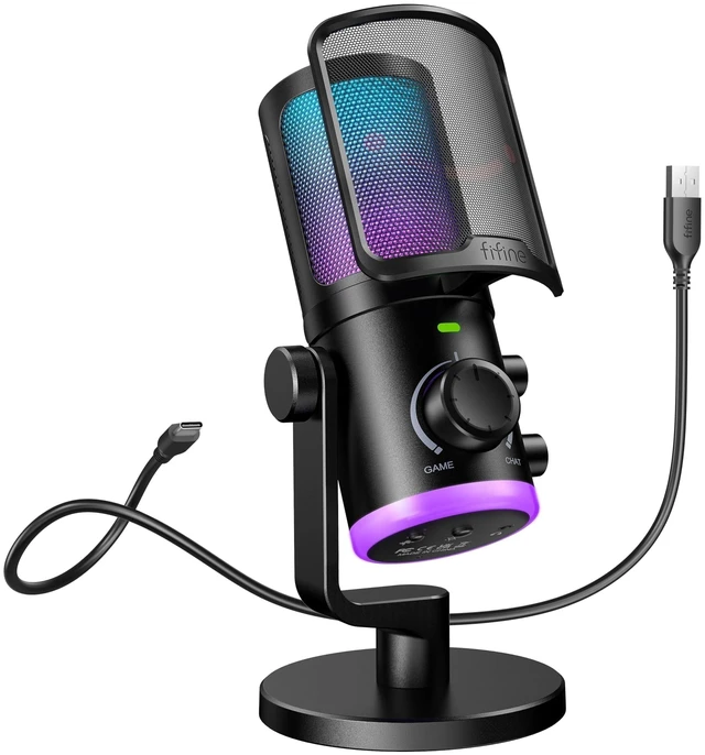 Main image of FIFINE AmpliGame AM6 USB Gaming Microphone, Condenser Mic with ChatMix Dial