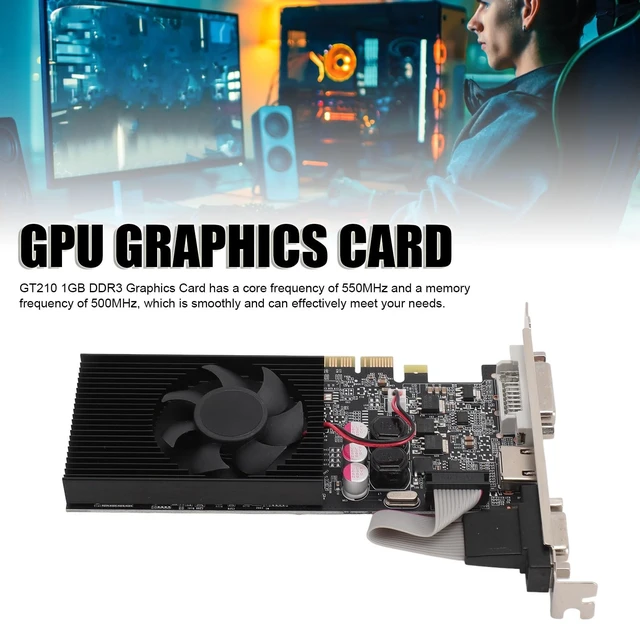 Alt view image 2 of 5 - VBESTLIFE GT210 1GB Graphics Card, DDR3 64Bit GPU, 550MHz PCIE 2.0 16X Gaming Video Card, Desktop Computer Graphics Card Support for DirectX 10.1