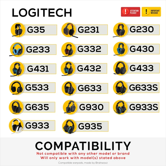 Alt view image 2 of 5 - Hybrid Earpads for Logitech G933 G35 G930 G933S G935 G633 G633S G635 G533 G430 Headsets, & More. Cooling Gel Gaming Cushions with Super Soft Fabric & Thick Memory Foam, Additional Comfort By Br
