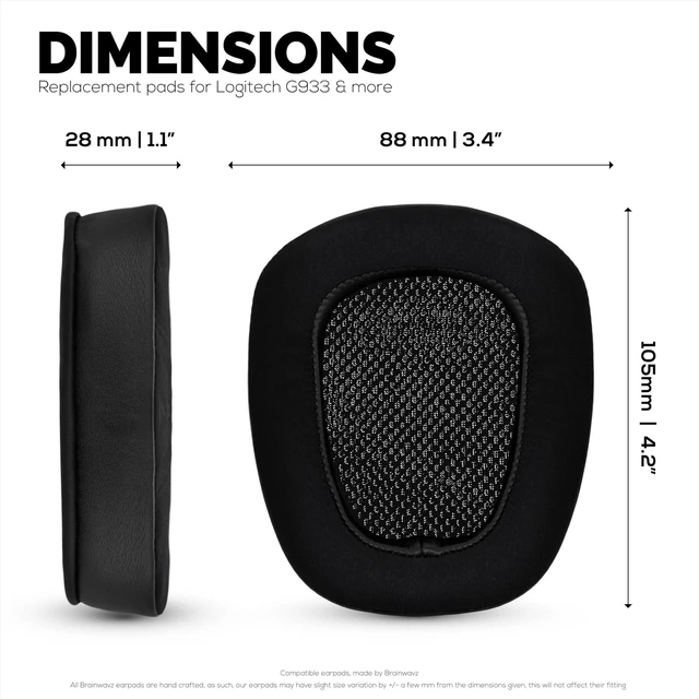 Alt view image 4 of 5 - Hybrid Earpads for Logitech G933 G35 G930 G933S G935 G633 G633S G635 G533 G430 Headsets, & More. Cooling Gel Gaming Cushions with Super Soft Fabric & Thick Memory Foam, Additional Comfort By Br