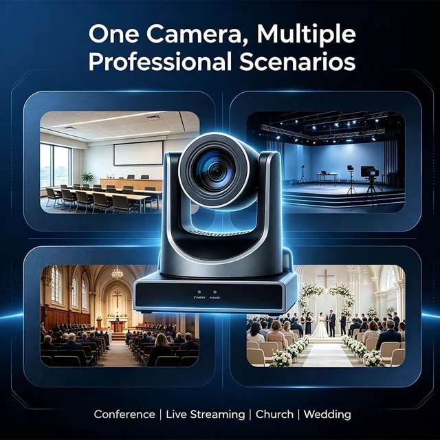 Alt view image 5 of 5 - Meeasier HD PTZ Camera 1080p@60pfs, 20X Optical Zoom,AI Tracking, IP/PoE, Supports HDMI/3GSDI /USB3.0/ LAN simultaneously Output, Supports Local Storage, NO NDI