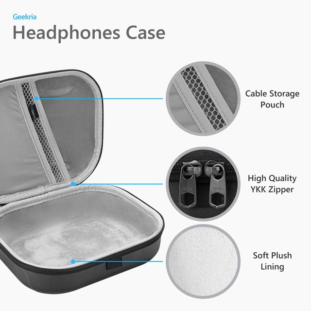 Alt view image 2 of 5 - Geekria PRO Rugged Headphones Case Compatible with Sony WH-1000XM4, Skullcandy Crusher ANC 2, Edifier W830BT and More, Hard Shell, Durable, Multi-Layer Protection Travel Carrying Bag (Black)