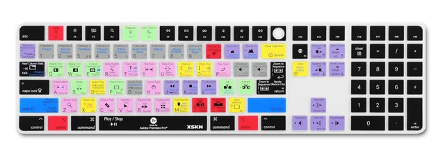 Alt view image 4 of 5 - XSKN Premiere Pro Shortcut Keyboard Cover for Mac Studio Magic Keyboard with Touch ID and Numeric Keypad A2520