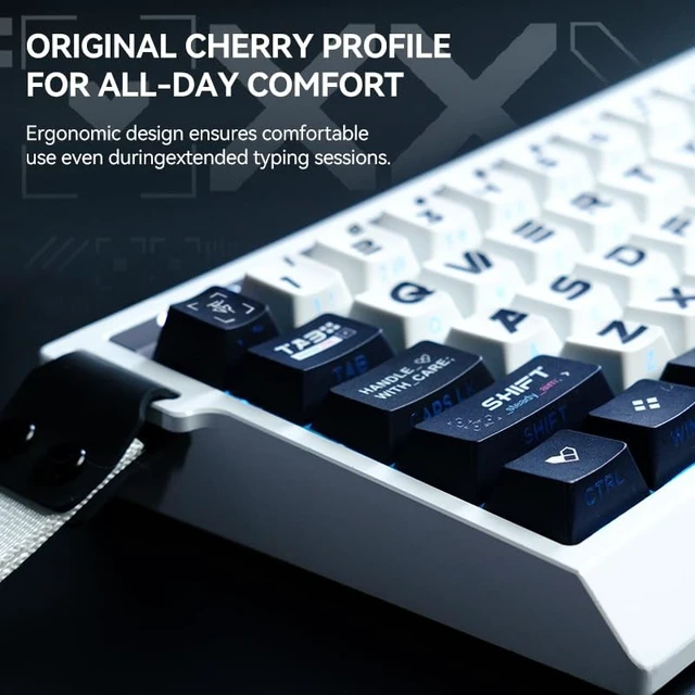 Alt view image 3 of 5 - TITANNATION Printstream Gaming Keycaps, 130-Key PBT+PC 5-Side Dye-Sub Side-Printed Shine-Through Keycap Set, Cherry Profile, Full Layout Support for 60% 75% 100% MX Mechanical KeyboardsWhite