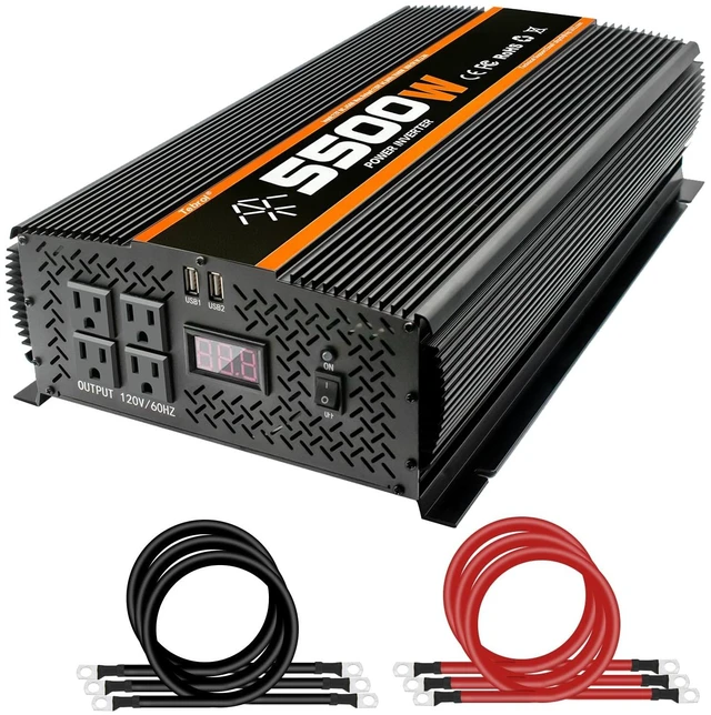 Main image of Tebrol 5500W Inverter, 5500W Power Inverter, DC12V to AC 110V/120V, RV Inverter, Truck Power Inverter, Vehicle Power Inverter