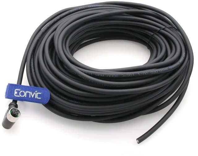 Main image of Eonvic Industrial M12 5 Pin Female Aviation Sensor Connector Electrical PVC Cable Right Angle 30M