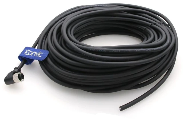 Alt view image 2 of 5 - Eonvic Industrial M12 5 Pin Female Aviation Sensor Connector Electrical PVC Cable Right Angle 30M