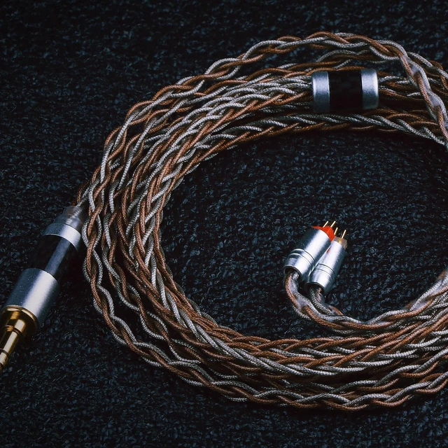 Alt view image 2 of 5 - Linsoul TRIPOWIN C8 8-Core Silver Copper Foil Braided Earphone Upgrade Cable, in Ear Monitor Cable, Tinsel Silver Copper Wire, with 3.5mm Audio Jack for Musicial Audiophile(Without Mic, 2pin 0.78mm)