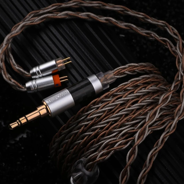Alt view image 5 of 5 - Linsoul TRIPOWIN C8 8-Core Silver Copper Foil Braided Earphone Upgrade Cable, in Ear Monitor Cable, Tinsel Silver Copper Wire, with 3.5mm Audio Jack for Musicial Audiophile(Without Mic, 2pin 0.78mm)