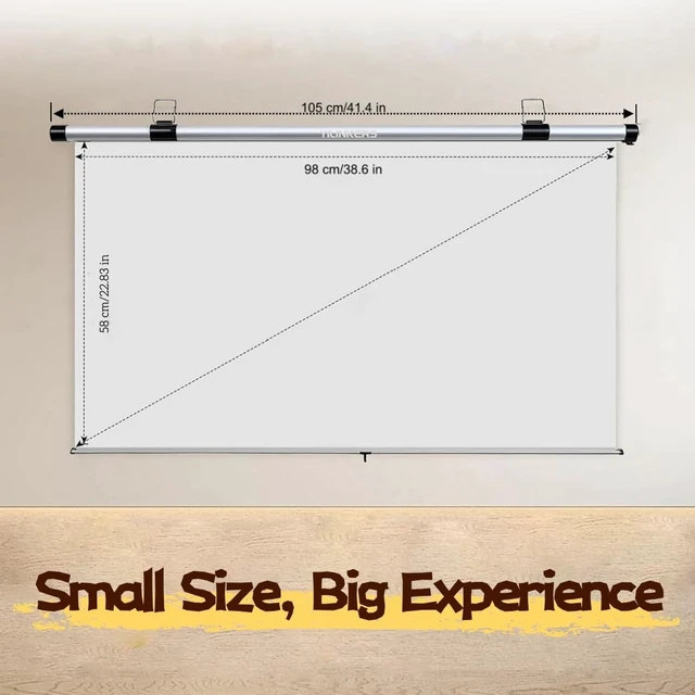 Alt view image 4 of 5 - 45 Inch 16:9 Car Hanging Projection Screen, 4K Full HD High-Gain Wrinkle-Free Fabric, Projector Screen Pull Down& Auto Retractable, Universal for Camping, Vehicle, Home Theater, Indoor & Outdoor Use