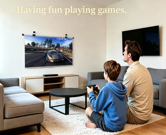 Alt view image 3 of 5 - 45 Inch 16:9 Car Hanging Projection Screen, 4K Full HD High-Gain Wrinkle-Free Fabric, Projector Screen Pull Down& Auto Retractable, Universal for Camping, Vehicle, Home Theater, Indoor & Outdoor Use