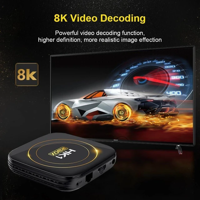 Alt view image 3 of 5 - HK1 Android TV Box 2026, Android 12.0 TV Box with 8K Decoding 4GB RAM 32GB ROM Allwinner H618 Quad-Core, 2.4GHz/5.0GHz WiFi6 Bluetooth 4.0+, Support H.265/USB 2.0/8K Ultra HD