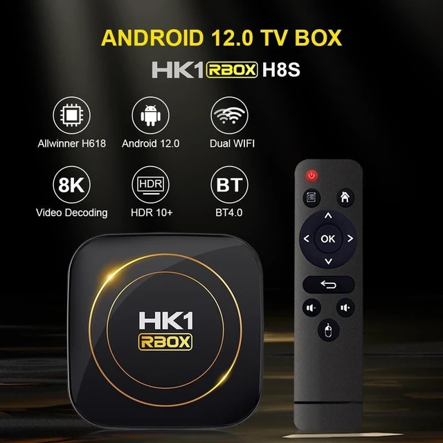 Alt view image 5 of 5 - HK1 Android TV Box 2026, Android 12.0 TV Box with 8K Decoding 4GB RAM 32GB ROM Allwinner H618 Quad-Core, 2.4GHz/5.0GHz WiFi6 Bluetooth 4.0+, Support H.265/USB 2.0/8K Ultra HD