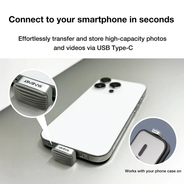 Alt view image 4 of 5 - SUNEAST Portable SSD Nano Silver 128GB External Solid State Flash Drive