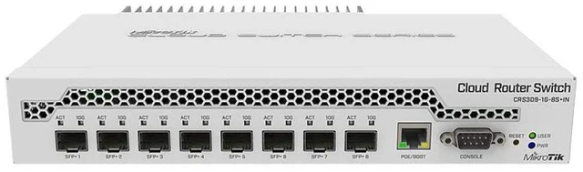 Main image of Mikrotik Network Switch CRS309-1G-8S+IN Desktop Switch 1-Port Gigabit Ethernet and 8-Port SFP+ 10Gbps