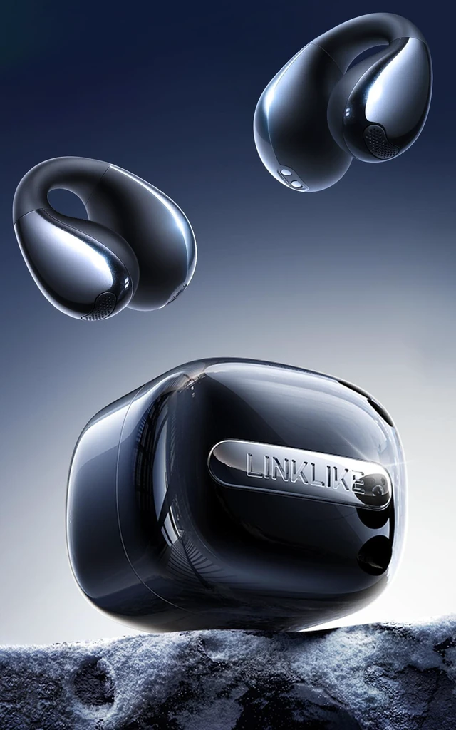 Main image of Linklike Air Open Ear Clip-on EarbudsZero-Gravity Wearable TechMidnight