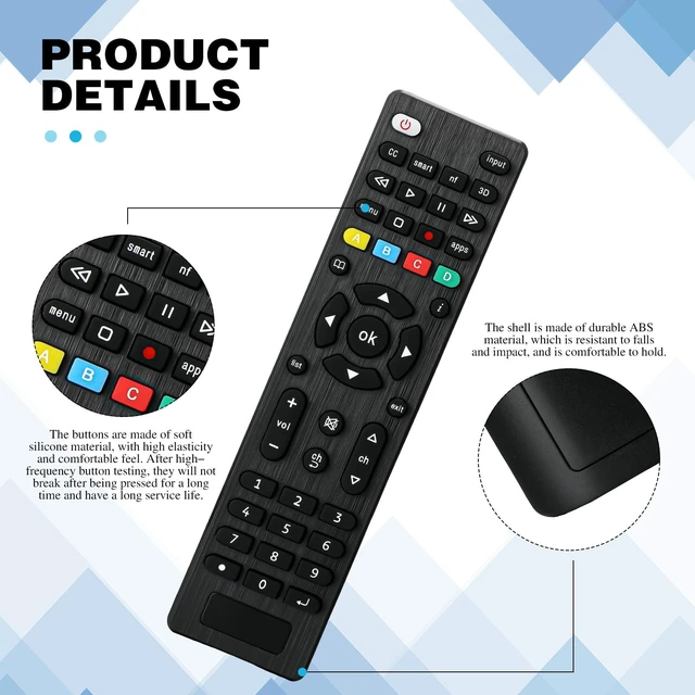 Alt view image 5 of 5 - Saysurey 100 Pack Universal TV Remote Replacement Compatible with All Smart TV LED LCD HDTV 3D Series for Motel Hotel Nursing Home (Regular)