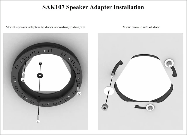 Alt view image 3 of 3 - 6 1/2" 6.5" Front or Rear Door Speaker Adapter Brackets Compatible with Mitsubishi Eclipse Lancer Mirage & Outlander - SAK107_55-1 Pair