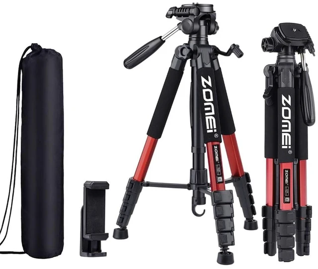 Main image of Camera Tripod, 74" Tripod for Camera Stand, Heavy Duty Tripod with Travel Bag for Projectors, Lasers, DSLR, Webcam, Aluminum Phone Tripod for Video Recording Photo Vlogging(Red)