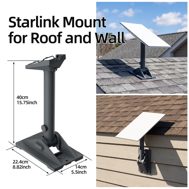 Alt view image 5 of 5 - Starlink Roof Mount, Starlink Standard 4/Gen 3 Pivot Wall Mount Aluminum