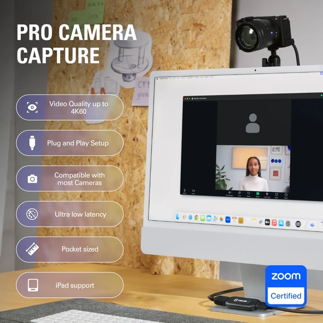 Alt view image 2 of 5 - Elgato Cam Link 4K Capture Card for DSLR, Camcorder, Action Cam, USB-A Connector, USB 3.0 Hardware Interface, Black, Windows 10/11 and macOS