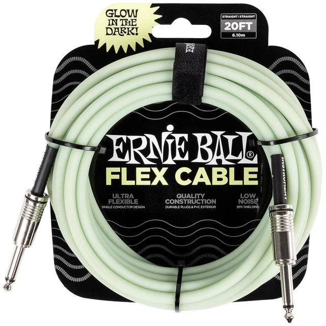 Main image of Ernie Ball Flex Instrument Cable Straight/Straight 20ft - Glow in Dark (P06437)