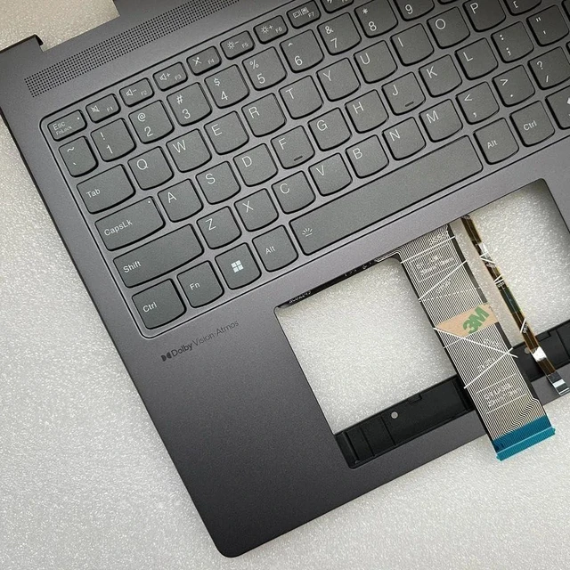 Alt view image 5 of 5 - New Replacement for Lenovo Yoga 7 16ARP8 16IRL8 Laptop Palmrest Upper Case Backlit Keyboard Fingerprint Reader Hole Assembly Part 5CB1L50401 5CB1L31865 5CB1J01825 Storm Grey