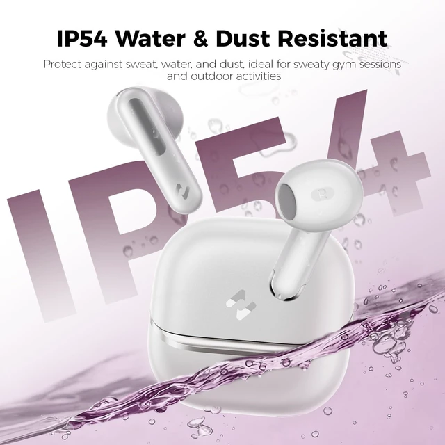Alt view image 5 of 5 - havit Space T1 Wireless Earbuds, Adaptive Hybrid Active Noise Cancelling Bluetooth Earbuds, 6-Mic AI ENC, Head-Tracked Spatial Audio, 40.5H Playtime, Semi-in-Ear Fit, Bluetooth 6.0, IP54, White