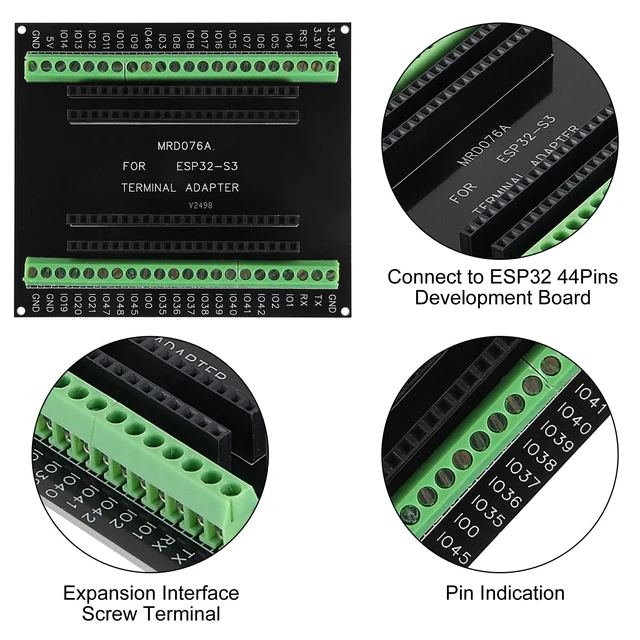Alt view image 4 of 5 - 3Set ESP32-S3 N16R8 Kit with 16MB Flash 8MB PSRAM ESP32 S3 Expansion Boards Terminals Compatible with Arduino IDE MicroPython