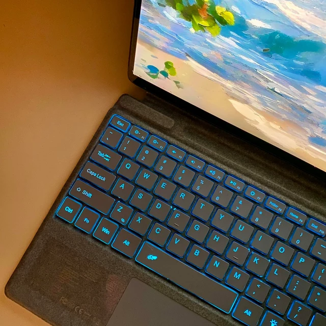 Alt view image 5 of 5 - Keyboard for Microsoft Surface Pro Copilot+ (11th Edition) / Pro 11 / Pro 10/9 / 8 / X, 13 inch, Detachable Type Cover with Touchpad, 7-Color Backlit & Pen Holder (Light Gray)