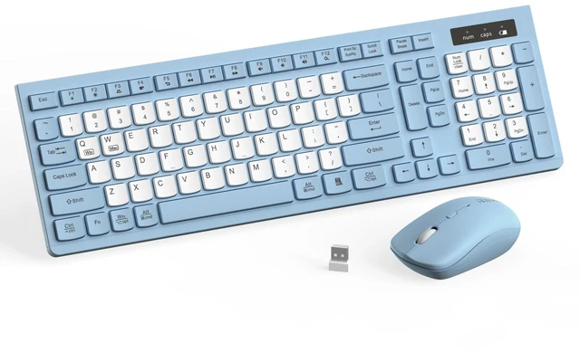 Main image of Wireless Keyboard and Mouse Combo Silent for Office and Home(Misty Blue-B)