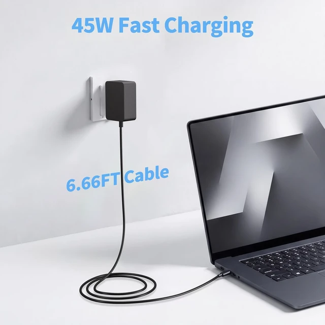 Alt view image 5 of 5 - FSJTD 45W USB-C Surface Pro Charger Compatible with Microsoft Surface Pro