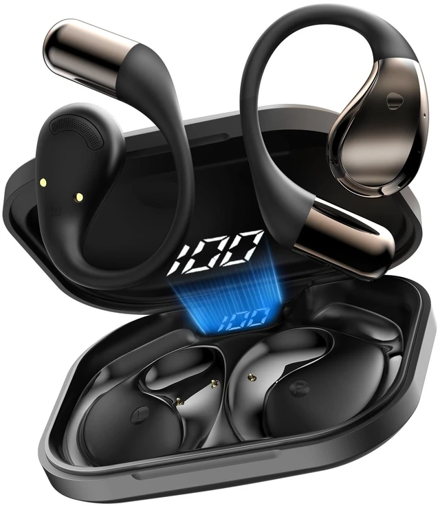 Main image of Conyat Open-Ear Headphones, Bluetooth 6.0 Wireless Earbuds Powerful Sound, 40H Open Ear Earbuds with ENC Mic, Comfortable Ear Hooks/IP7 Waterproof/Fast Charging Earphones for Workouts/Running,