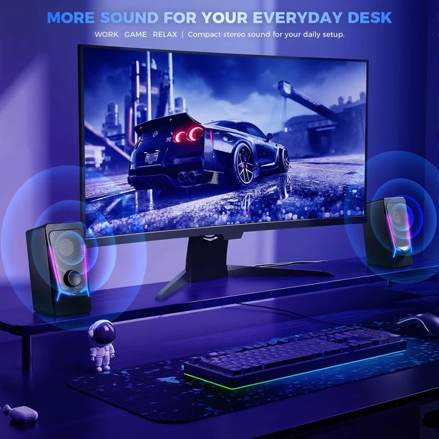 Alt view image 3 of 5 - ROSON Computer Speakers for Desktop PC, Gaming Speaker with Volume Control