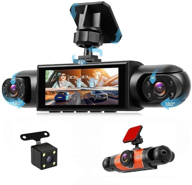 Main image of 360 Dash Cam Front and Rear Inside Left Right, 4 Channel 1080P Dash Cam