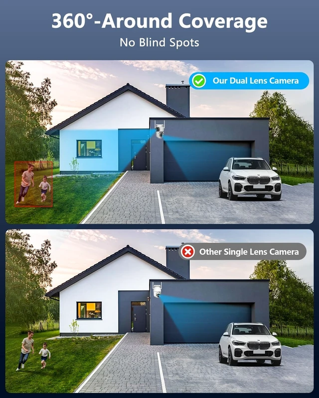 Alt view image 4 of 5 - OOSSXX 5MP 2.7K HD Dual Lens PTZ Cameras WiFi Security Camera Outdoor, 3Pcs