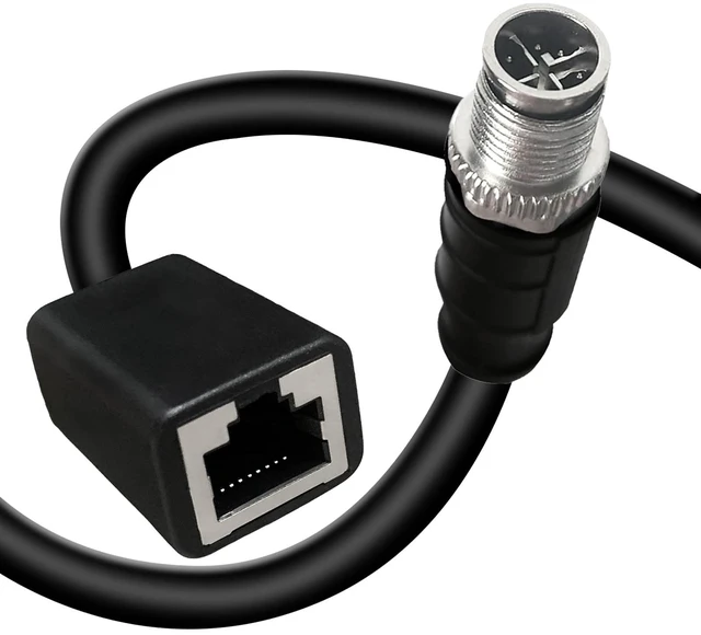 Main image of GEOAOBLE 6.6FT M12 8 Pin X Code Male to RJ45 Female Industrial Ethernet Cable High Flexible Shielded CAT6A Ethernet Cable for Industrial Camera Network Application 2M