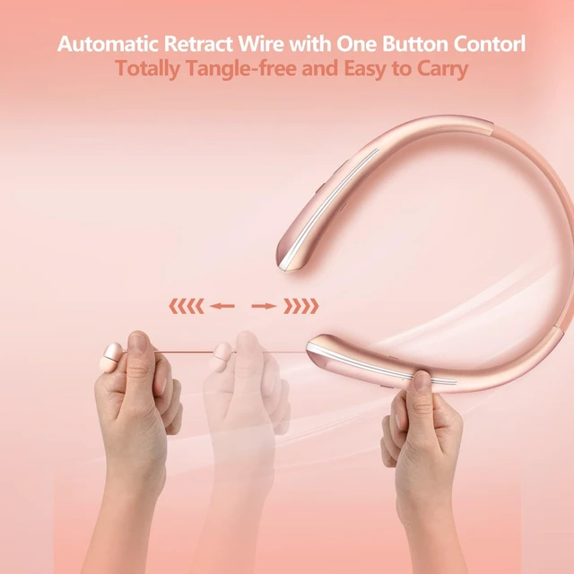 Alt view image 3 of 5 - Neckband Bluetooth Headphones,Wireless Headphone with Retractable Earbud