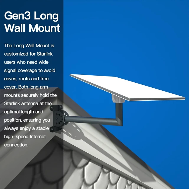 Alt view image 2 of 5 - Foboull Starlink Standard 4/4X Long Wall Mounting Kit - 17 Inch Heavy Duty, Compatible with Starlink Standard Gen3 Dish, Includes Mount Adapter