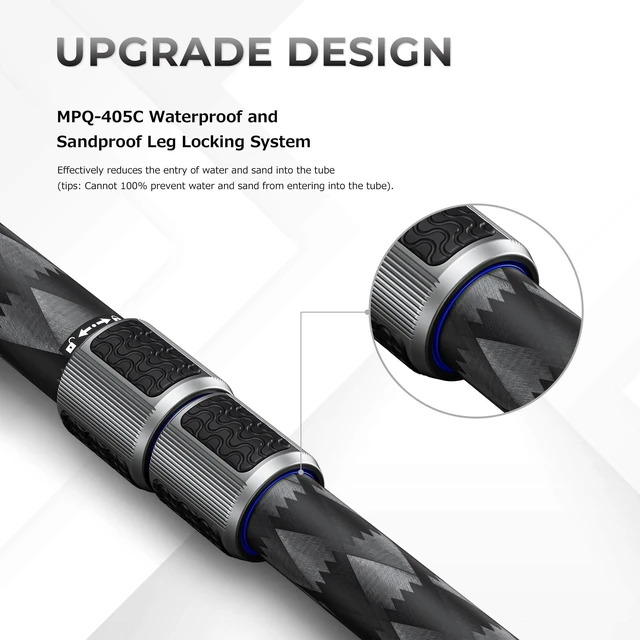 Alt view image 4 of 5 - LEOFOTO Camera Monopod Carbon Fiber Portable Compact Lightweight Travel Monopod with Wrist Strap, Silicone Handle, Twist Locks, 5-Section up to 185cm, Max Load 25kg(MPQ-405C)