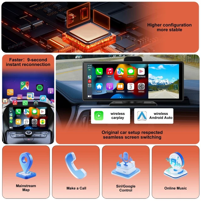 Alt view image 5 of 5 - DESONG Wireless CarPlay Adapter Compatible with Apple CarPlay 2026 Upgraded Mini Design,USB/USB-C Plug and Play,Stable Low-Latency Connection for iPhone & Android