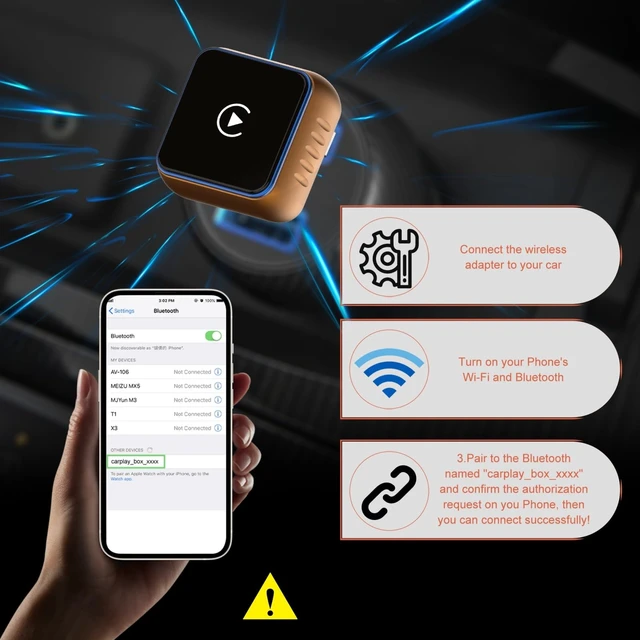 Alt view image 2 of 5 - DESONG Wireless CarPlay Adapter Compatible with Apple CarPlay 2026 Upgraded Mini Design,USB/USB-C Plug and Play,Stable Low-Latency Connection for iPhone & Android