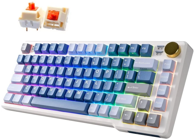 Main image of iRocks K103R RGB 75% Mechanical Gaming Keyboard w/Knob, Bubble Switch