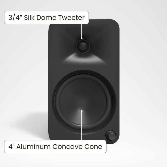 Alt view image 2 of 5 - Kanto ORA4 Powered Bluetooth Desktop Speakers - Pair Matte Black
