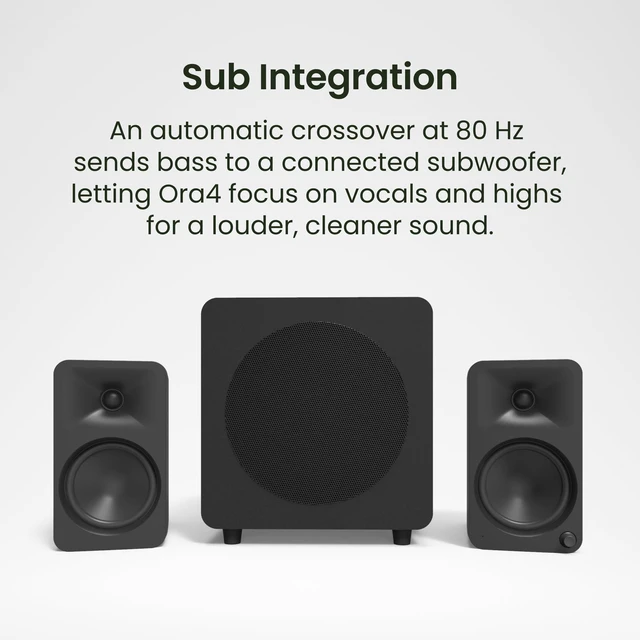 Alt view image 4 of 5 - Kanto ORA4 Powered Bluetooth Desktop Speakers - Pair Matte Black