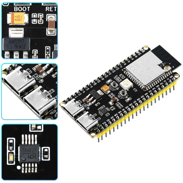 Alt view image 2 of 5 - 3PCS ESP32 S3 Development Board with Extended Antennas, Dual-Core N16R8, Type-C Port & CH340X Chip 42Pin, ESP32 S3 DevKit for Arduino