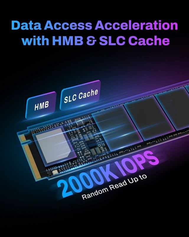 Alt view image 3 of 5 - BIWIN Black Opal X570 Gen5 SSD 2TB, M.2 2280 PCIe 5.0 NVMe 2.0, Up to 14500 MB/s, Directstorage Compatible Internal PC Solid State Drive for Laptop, Desktop - BX570NN02TB-RGX