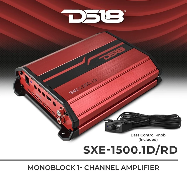 Alt view image 2 of 5 - DS18 SXE-1500.1D SXE Class D Monoblock Car Amplifier 1 x 500 Watts RMS @ 1 Ohm 1500 Watts - Compact Amplifier with Remote Subwoofer Level Control (Black)
