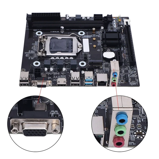 Alt view image 2 of 5 - LICAEVEY H81 Gaming Motherboard M ATX LGA 1150 for 4th Gen Core i3 i5 i7 & E3 V3 CPUs, DDR3 16GB, M.2 NVMe, SATA 6Gbps, PCIe x16